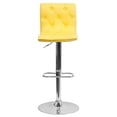 thumbnail image 7 of Button Tufted Yellow Vinyl Adjustable Height Barstool, 7 of 7