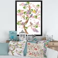 thumbnail image 3 of Designart 'Tree With Colorful Birds Sitting On Flowering Branches' Traditional Framed Art Print, 3 of 4