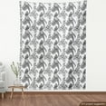 thumbnail image 3 of Bird Print Upholstery Fabric by the Yard, Tropical Plants and Exotic Birds Monochrome Outline Pattern, Decorative Fabric for DIY and Home Accents, 1 Yard, Charcoal Grey White by Ambesonne, 3 of 4