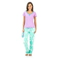 thumbnail image 1 of Ashford & Brooks Women's Short Sleeve Cotton Top Fleece Pants Pajama Set, 1 of 5