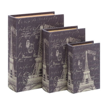 Woodland Imports Paris Eiffel Tower Theme Book Box (Set of 3)