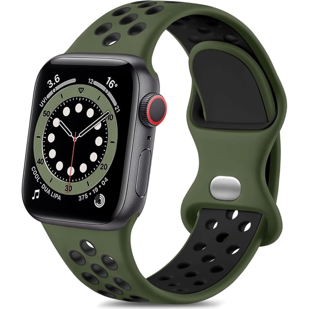 Correas Compatible con Apple Watch 38mm 40mm 41mm 42mm 44mm 45mm 46mm 49mm, Correa Deportiva Silicona con Agujeros de Aire Transpirables para iWatch Series 11 10 9 8 7 6 5 4 3 2 1 SE Ultra
