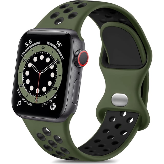 Correas Compatible con Apple Watch 38mm 40mm 41mm 42mm 44mm 45mm 46mm 49mm, Correa Deportiva Silicona con Agujeros de Aire Transpirables para iWatch Series 11 10 9 8 7 6 5 4 3 2 1 SE Ultra