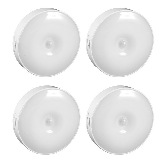 Lámpara Nocturna Con Detección, 2 Modos De Iluminación, Sensible Al Brillo, 4 Piezas, Encendido Automático, Apagado, LED, Sensor De Movimiento, Luz Nocturna, Amplio Rango De