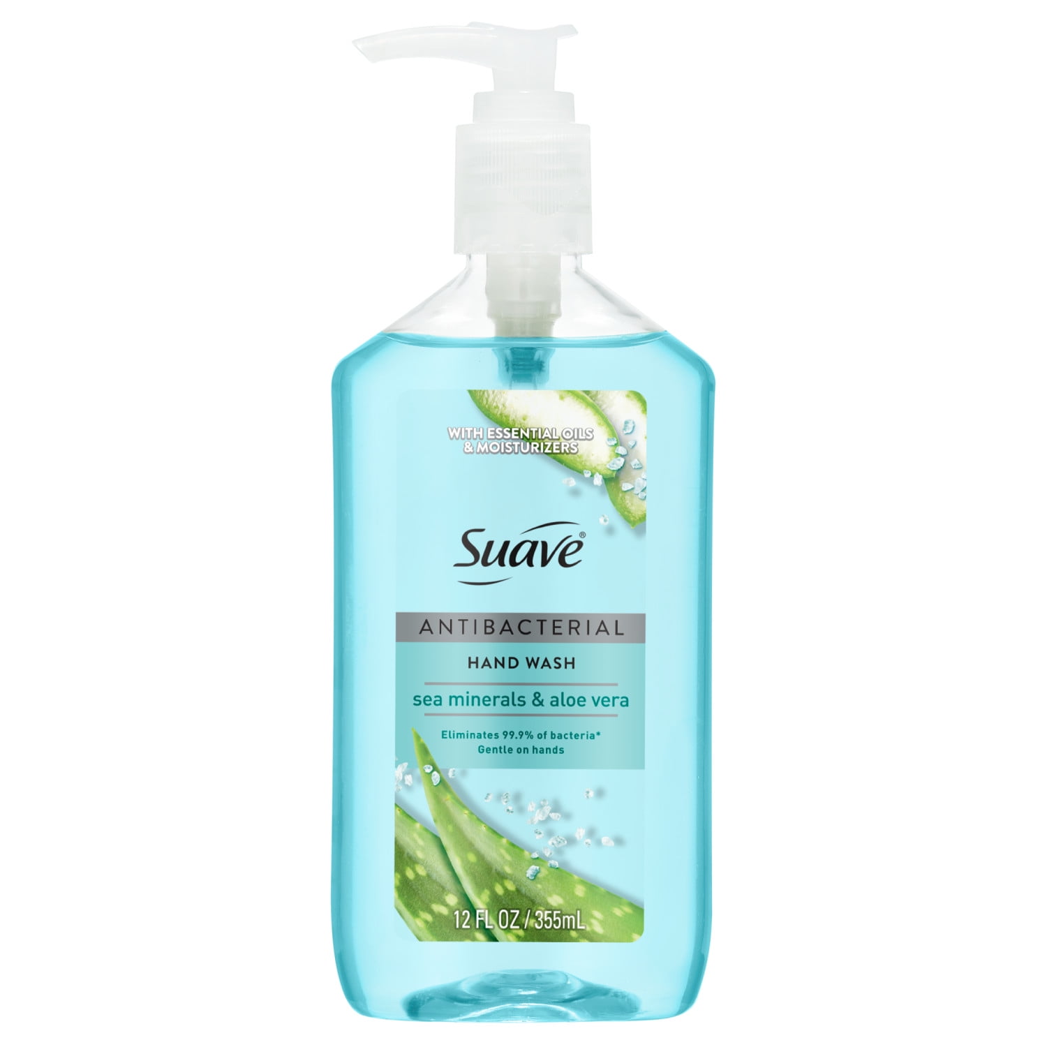 Suave Antibacterial Hand Wash Soap, Kills 99.9% of Bacteria, Sea Minerals & Aloe Vera, 12 fl oz