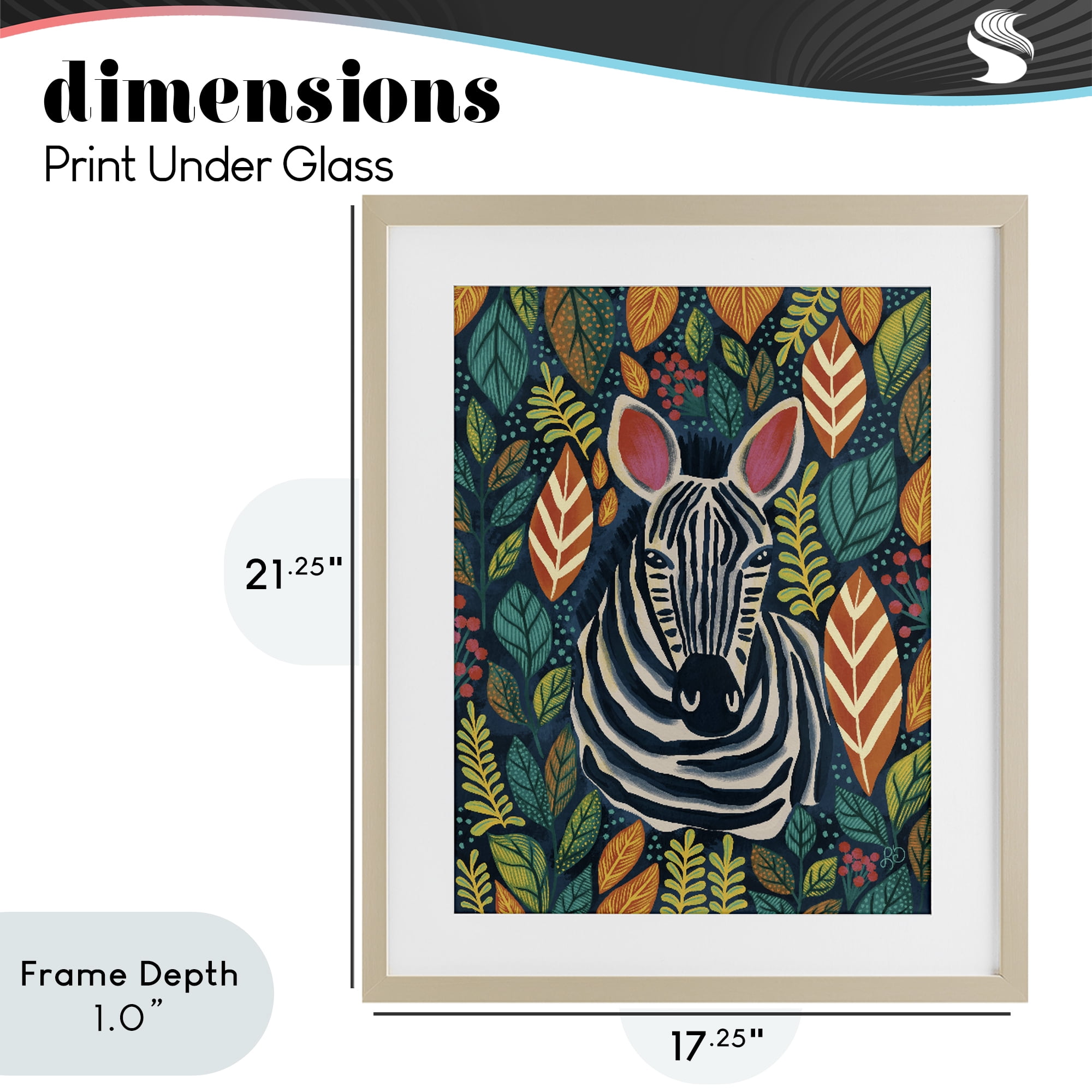 Stupell Industries Exotic Leaf Pattern Zebra Birch Framed Print Under Glass, design by Lisa R Dumm