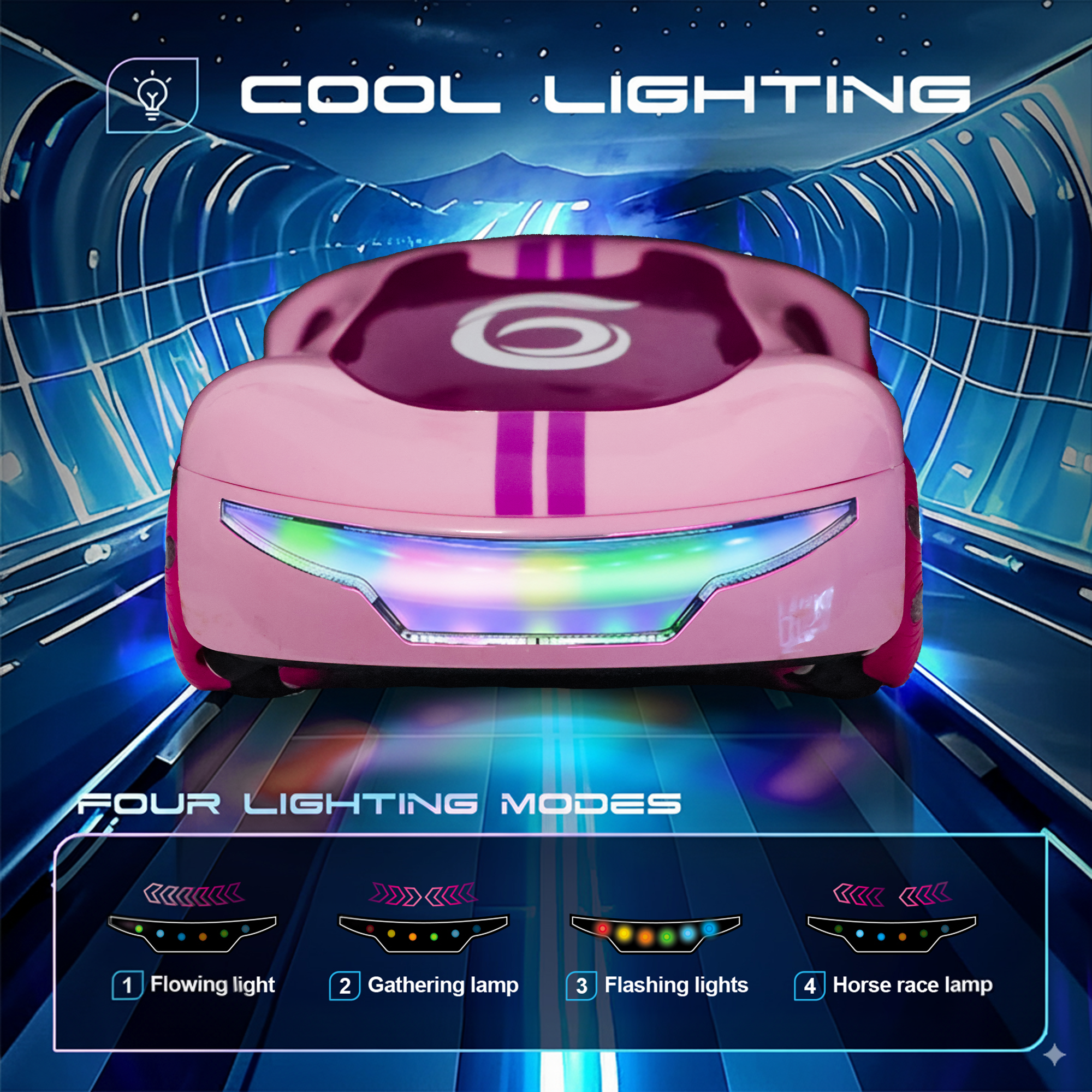 Flynow Remote Control Car, RC Drift Toy for Kids 3 4 5 6 7 8 9 10 11 Year Old, 2.4GHz 1200mAh 360° Rotate Cars with Light Sound Spray, Christmas Birthday Gift for Adults Boys Girls Age 12+