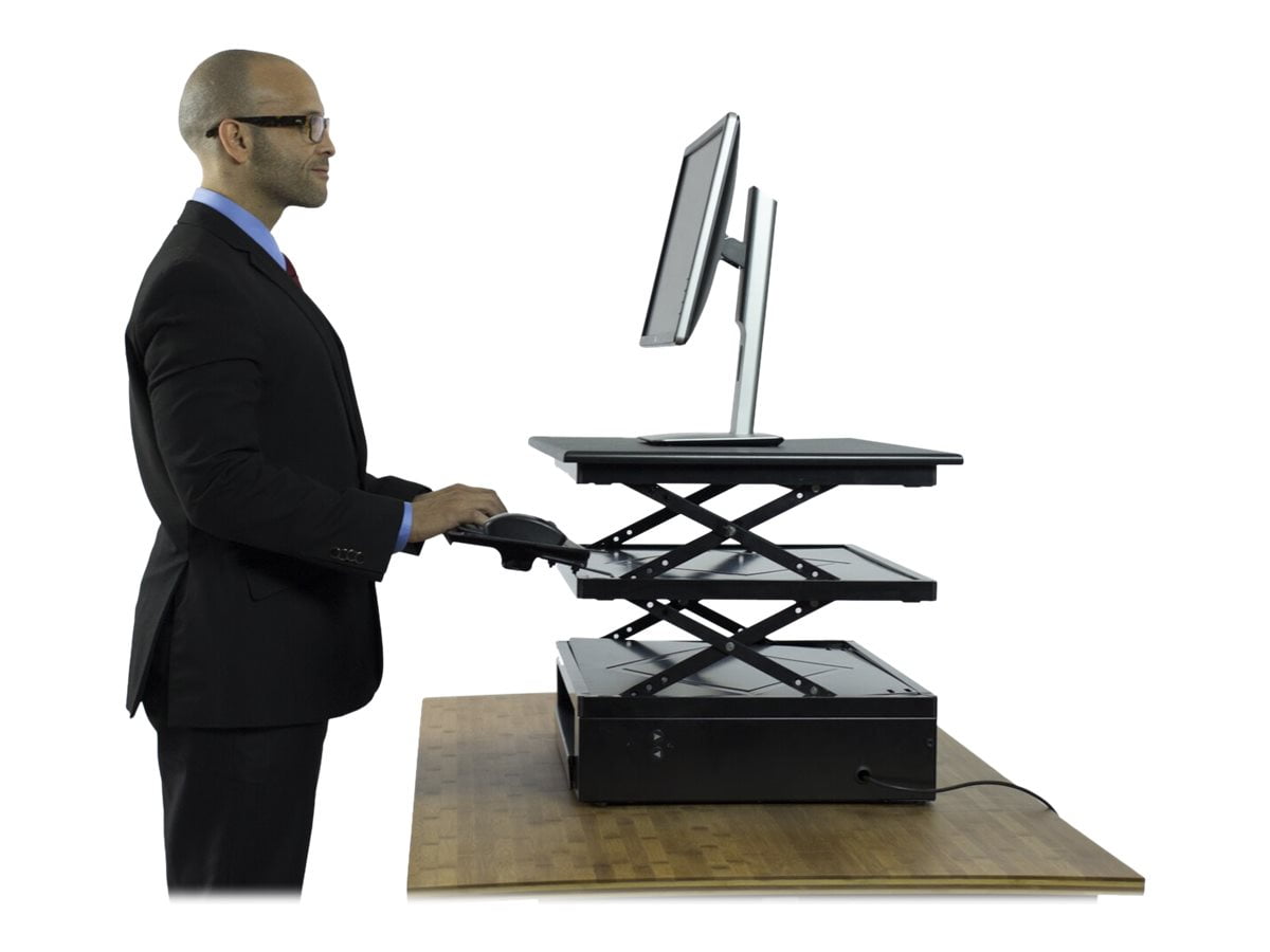 Tall Height Adjustable Sit Stand Up Desk Conversion Standing Riser with Keyboard 