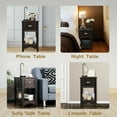 thumbnail image 5 of Gymax Contemporary Chair Side End Table Compact Table w/ Drawer Nightstand Espresso, 5 of 10