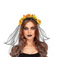 thumbnail image 2 of Diadema ajustable de malla de araña, tocado de Halloween, accesorios de fiesta de flores rosas, 2 of 3