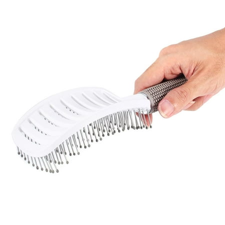 New Anti-static Curved Vent Brush,Flex Vented Detangling Styling Hair Brush for Long Thick Curly Hair, Massage Brush for Women , Curved Vent Hairbrush, Row Massage Comb (Best Hairbrush For Long Thick Hair)