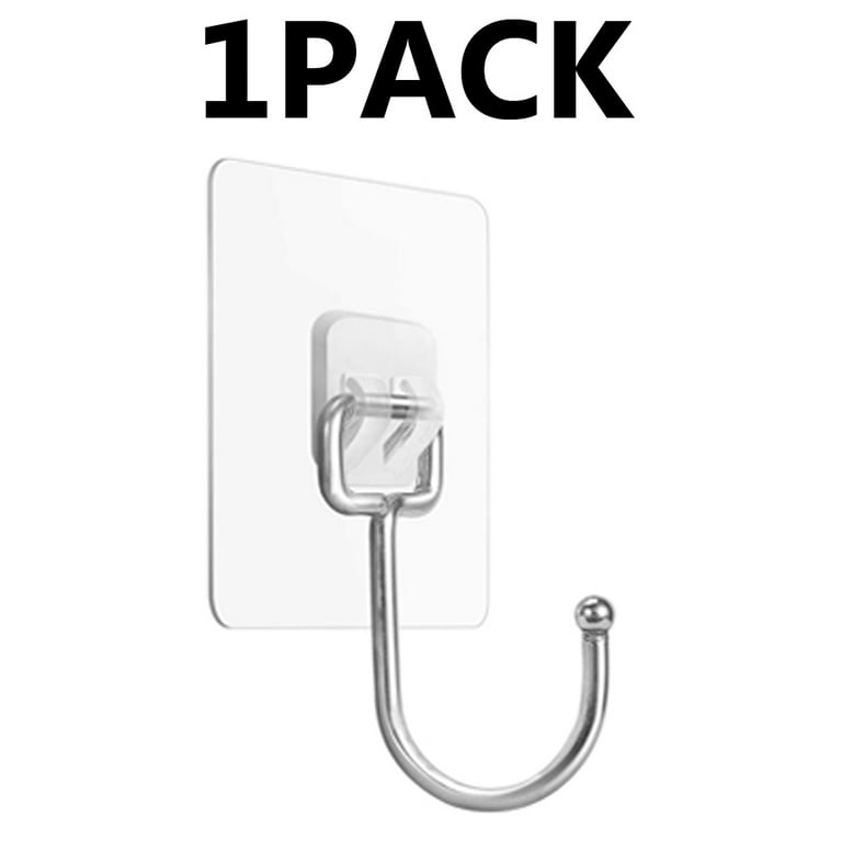 All-Purpose Large Adhesive Hooks, 10-Pack 37 lb(Max) Removable Wall Hooks  for Hanging, Large Waterproof Stick on Hooks for Organization