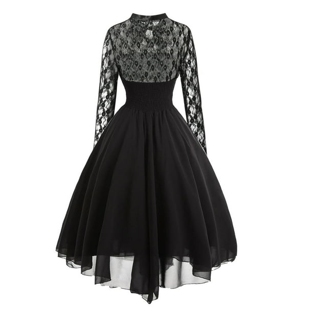 Fesfesfes Women Gothic Style Banquet Festival Dress Lace Vintage Dress Chiffon Long Sleeve Dress - Walmart Business Supplies Fesfesfes Women Gothic Style Banquet Festival Dress Lace Vintage Dress Chiffon Long Sleeve Dress - Walmart Business Supplies