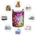 thumbnail image 6 of Balery Colorful Tie Dye Stained Glass 3 Round Laundry Basket with Handles Waterproof Freestanding Laundry Hamper for Clothes Toys in the Dorm and Family-Medium, 6 of 8