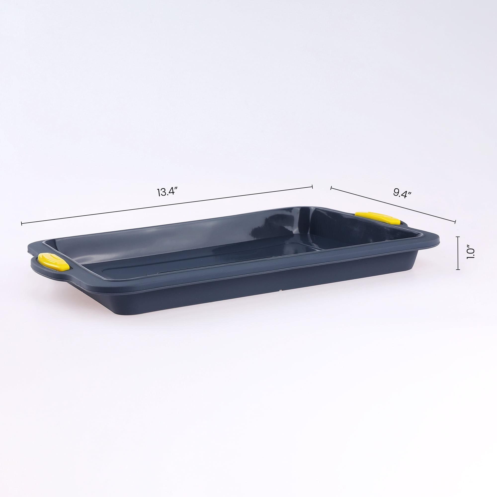 Unique Bargains 3 Packs Nonstick Silicone Baking Pans Yellow 13.4*9.4*1in