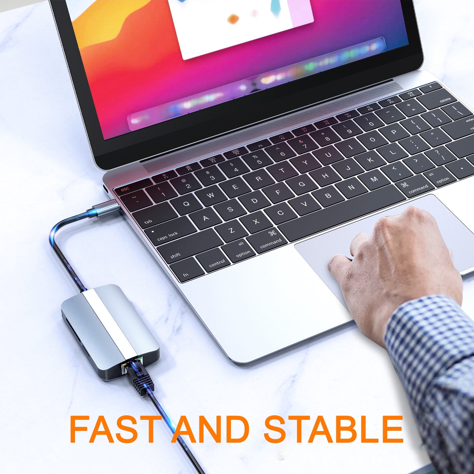 USB C Hub, 5-in-1 USB C Hub Multiport Adapter, Up To 5Gbps Transmission Speed, Support SD/TF Read and Write, Compatible with MacBook Series, Chromebook, Zenbook etc Type C Devices