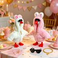 thumbnail image 7 of 7 Inch Desk Goose Outfits,Mini Cute Zipper Coat Matched with Sunglasses & Necklace for Bookshelf & Desk Display,Plush Hoodie Set for Desktop Goose Statue,White, 7 of 7