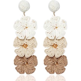 Handmade Bohemian Flower Dangle Earrings – Floral Statement Studs For Women, Wedding & Holiday Jewelry