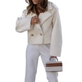 thumbnail image 2 of Abrigo Corto de Mezcla de Lana para Mujer, con Cuello de Solapa, para Oficina, Invierno, Gabardina. XL, 2 of 7