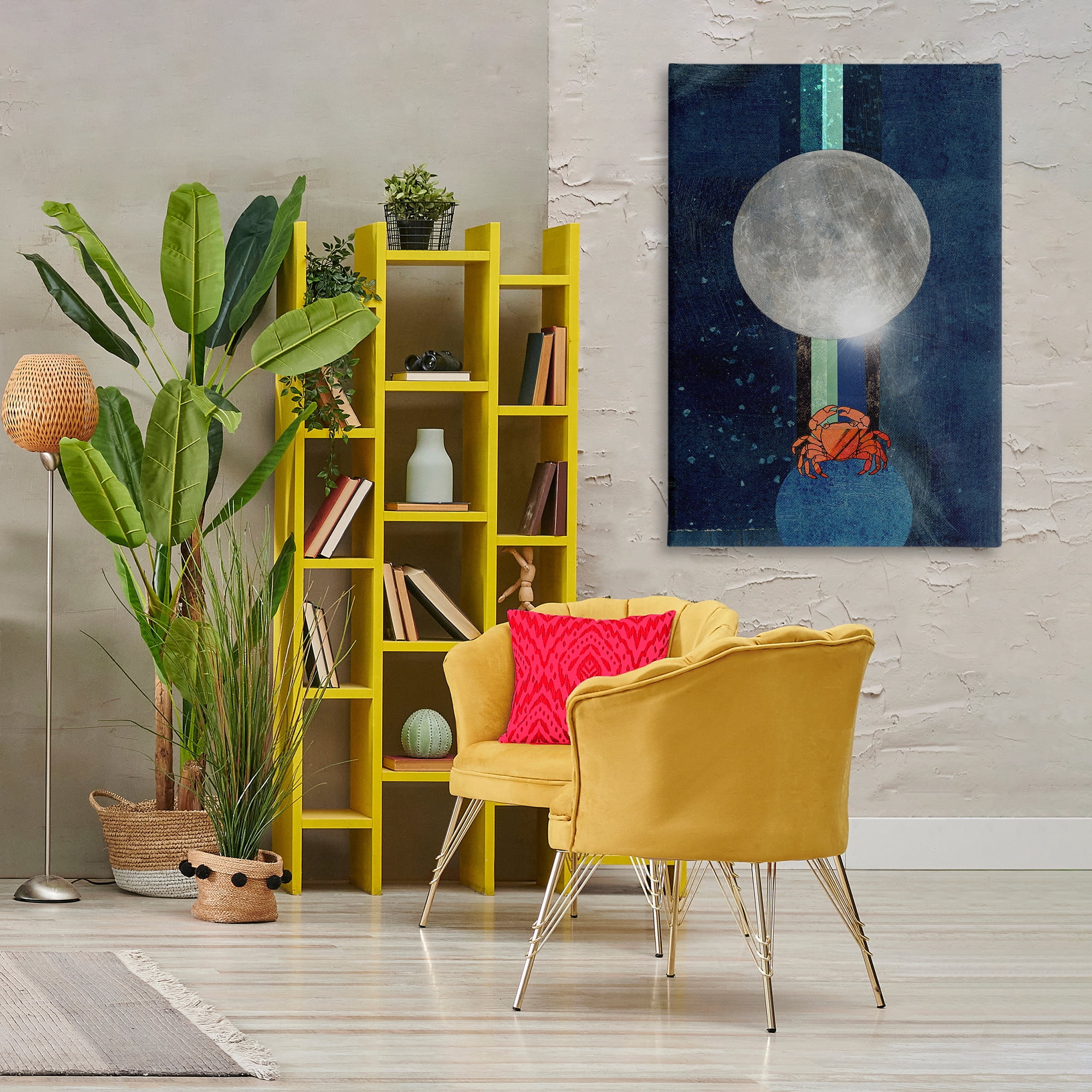 Stupell Industries Surreal Crab Outer Space Animals & Insects Painting Gallery Wrapped Canvas Art Print Wall Art, 30 x 45
