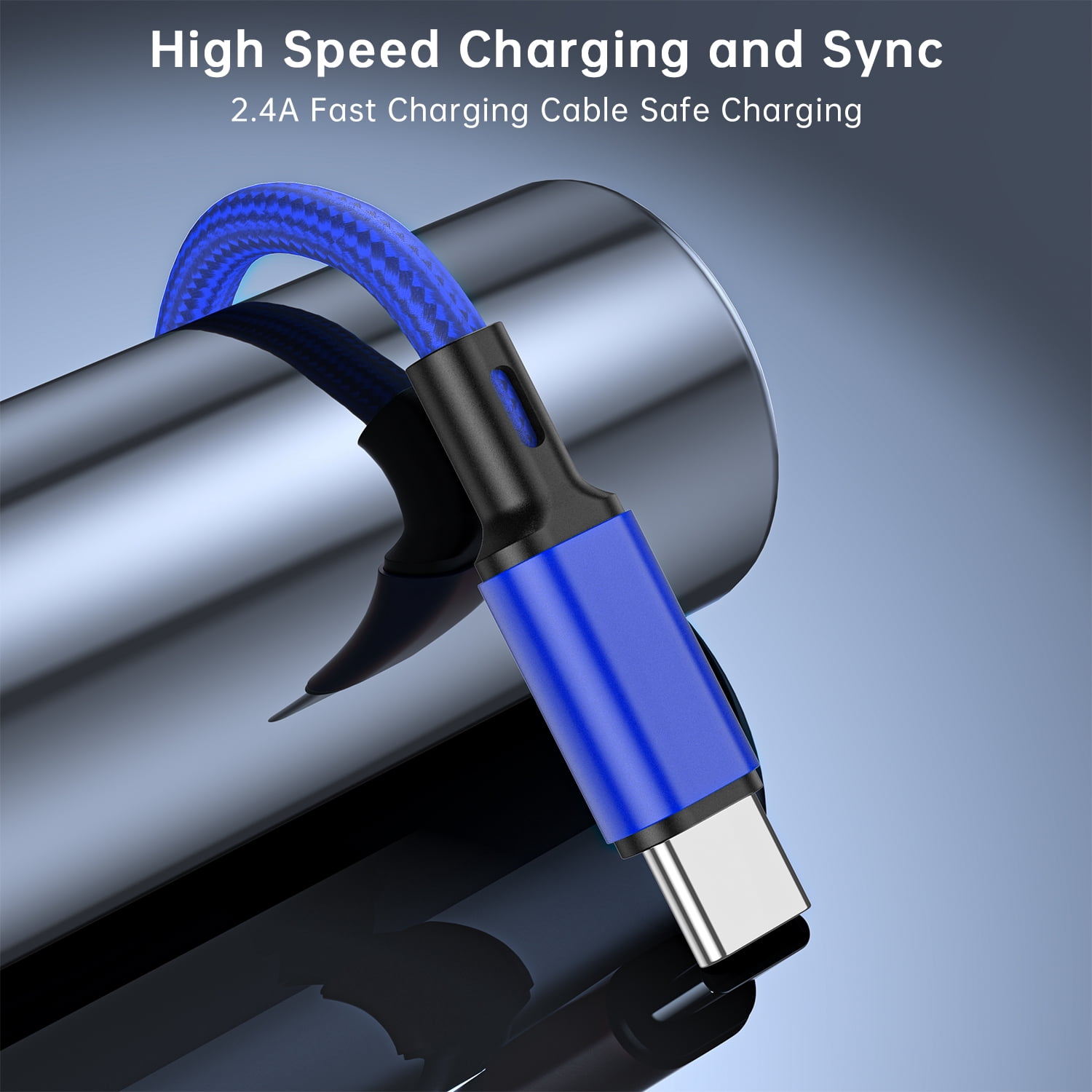 Cshidworld USB C to USB C Cable Fast Charging, 3 Pack [6+6+10ft] Type C to Type C Charger Cord Compatible for Samsung S23, Note 20 Ultra, MacBook Pro, iPad Pro/ Air, iPhone 15, Google Pixe,Blue
