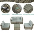 thumbnail image 3 of Dextrus 5 Piece Outdoor Patio Set, Wicker Sectional Sofas Rattan Conversation Set with Cushions, Pillows and Coffee Table, 3 of 6
