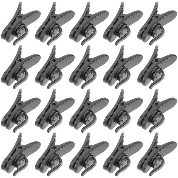 20 Pcs Lapel Mic Clips Microphone Clip Mic Holder Clip 2.30X1.70X0.80CM Black