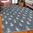 thumbnail image 3 of Owl Decorative Rug, Cartoon Style Illustration of Birds on the Branches Mysterious Woods Print, Quality Carpet for Bedroom Dorm and Living Room, 6 Sizes, Purpleblue, by Ambesonne, 3 of 4
