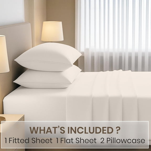 4 Pc King Sheet Set - 1000 Thread Count Egyptian Cotton Premium Hotel Luxury Bedding - Sateen Weave Soft Cooling Bedsheet - 16" Deep Pocket Sheets - Butter
