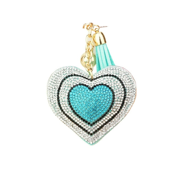 Jumpingount Llavero Día de San Valentín Mujer Accesorios Llavero multicolor Bolso multiusos Decoración Corazón Llavero Rosa Rojo Ropa, zapatos y accesorios Miscelánea Azul claro Jumpingount AP010579-07B