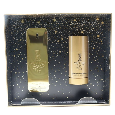Paco Rabanne One Million 2pcs Gift Set For Men
100ml Eau De Toilette Spray   2.5oz Deodorant Stick
