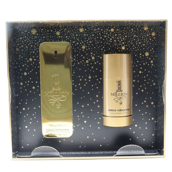 Paco Rabanne One Million 2pcs Gift Set For Men
100ml Eau De Toilette Spray   2.5oz Deodorant Stick