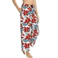 thumbnail image 2 of Naloa Lilies Flowers Print Women’s Ultra-Soft Comfy Pajama Lounge Pants with Pockets & Drawstring, 2 of 8