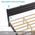 thumbnail image 6 of Zimtown Full Platform Upholstered Bed Frame with Soft Adjustable Headboard, Wooden Mattress Foundation,No Box Spring Needed, Black, 6 of 7