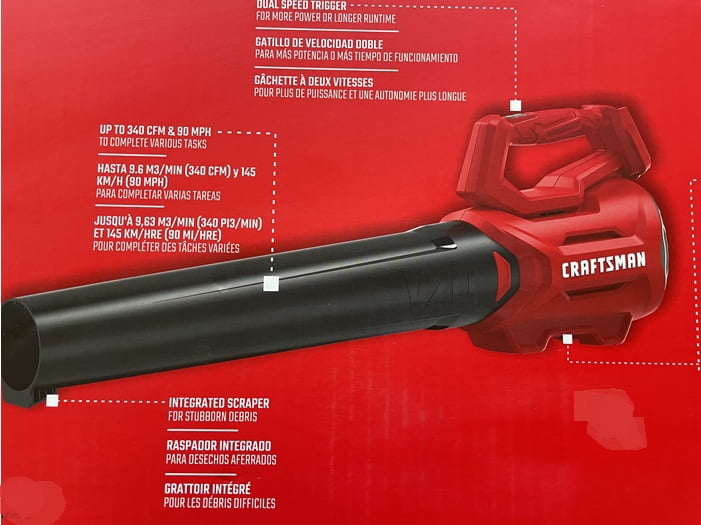 CRAFTSMAN V20 20v 380-CFM 100-MPH Cordless Battery Handheld Leaf Blower Battery and Charger Not Included