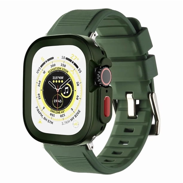 Correa de Silicona para Apple Watch con Funda Anticaída, Compatible con Todas las Series