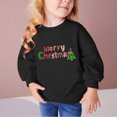 thumbnail image 2 of TFEOQRY Children Girls and Boys Christmas Sweatshirts Winter Christmas Letter Print Long Sleeve Hoodless Sweatshirt Black, 2 of 4