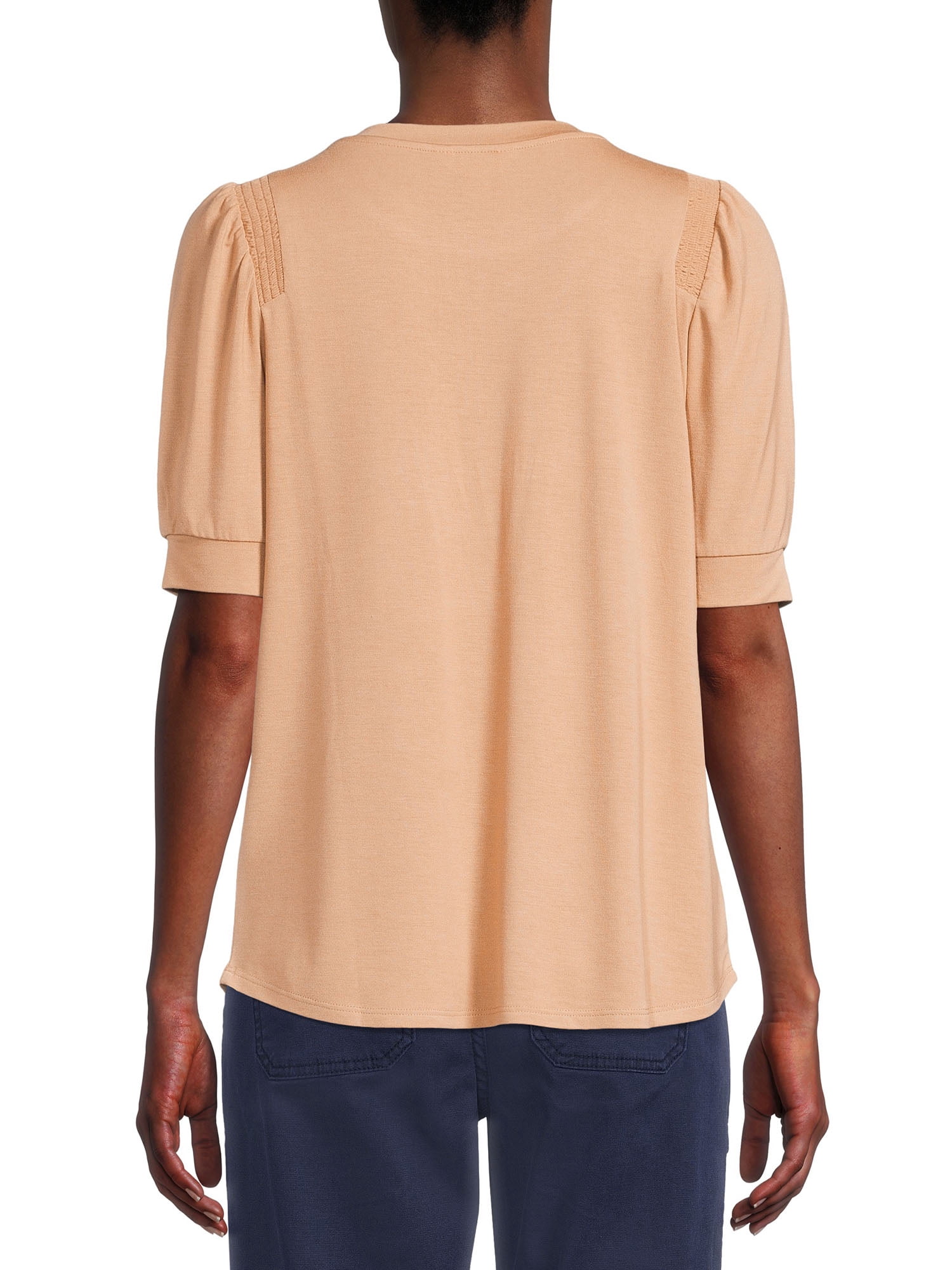 Time and Tru Women's Sheared Shoulder Top