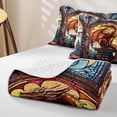 thumbnail image 4 of Feelyou Church Dragon Twin Quilt Set for Men Boys, Magical Floral Animal Twin Coverlet Set, Orange Gold, 2-Piece, 4 of 7