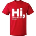 thumbnail image 2 of OXI T-Shirt - Hi I Don't Care Thanks, Basic Casual T-Shirt for Men's and Women Fleece T-Shirt Short Sleeve - Red Large, 2 of 3