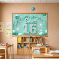 thumbnail image 6 of Gemstone Studded Sweet 16 Birthday Banner Ice Theme Celebration Sign for Teenage Party Event Decoration, 6 of 7