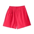 thumbnail image 7 of Costeam Womens Linen Blend Elastic Waist Casual Shorts Loose Fit with Side Pockets Lightweight Solid Color Summer Beach and Daily Wear Shorts, 7 of 7