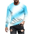 thumbnail image 4 of UVEASISHA Mens Long Sleeve Tee Shirts Big and Tall Gradient Color T-Shirt Slim Fit Casual Crew Neck Pullover Tops Fashion Gym Workout Muscle Tees Cool Streetwear Top Prime Sales Today, 4 of 4