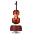 thumbnail image 4 of unbranded 1Pc Mini Violin Music Box Rotating Violin Model Plastic Desktop Instrument Adornment Brown 21x3.7in, 4 of 7