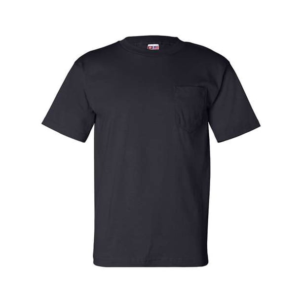 Camiseta de manga corta con bolsillo para adulto Bayside 7100 - Azul marino44; 2XL Ropa junto a la bahía 7100