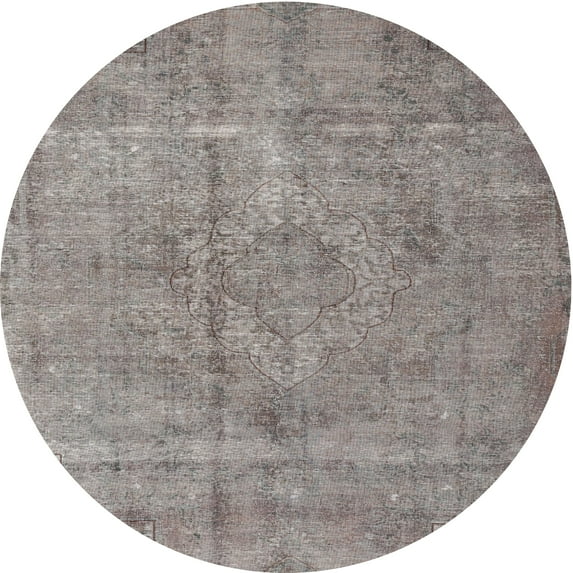 Ahgly Company Indoor Round Traditional Army Brown Persian Area Rugs, 3' Round