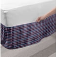 thumbnail image 2 of Checkered Bed Skirt, Celtic Tartan Irish Culture Scotland Country Antique Tradition Tile, Elastic Bedskirt Dust Ruffle Wrap Around for Bedding Decor, 4 Sizes, Violet Pale Blue Salmon, by Ambesonne, 2 of 2