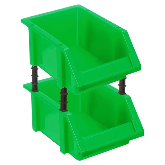 Uxcell 2pcs Plastic Shelf Bins 5.9" x 3.9" x 3" Wall Mounted Storage Bins, Green