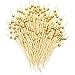 thumbnail image 3 of 150-Pack Cocktail Tooth Picks Skewers 4.7" Bamboo Appetizer Toothpicks Fruit Kabobs Sticks, Gold Pearl, 3 of 4