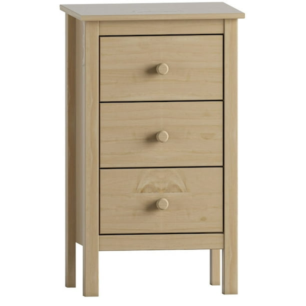 Extra Tall Nightstand for Bedroom with 3 Deep Storage Drawers Honey
